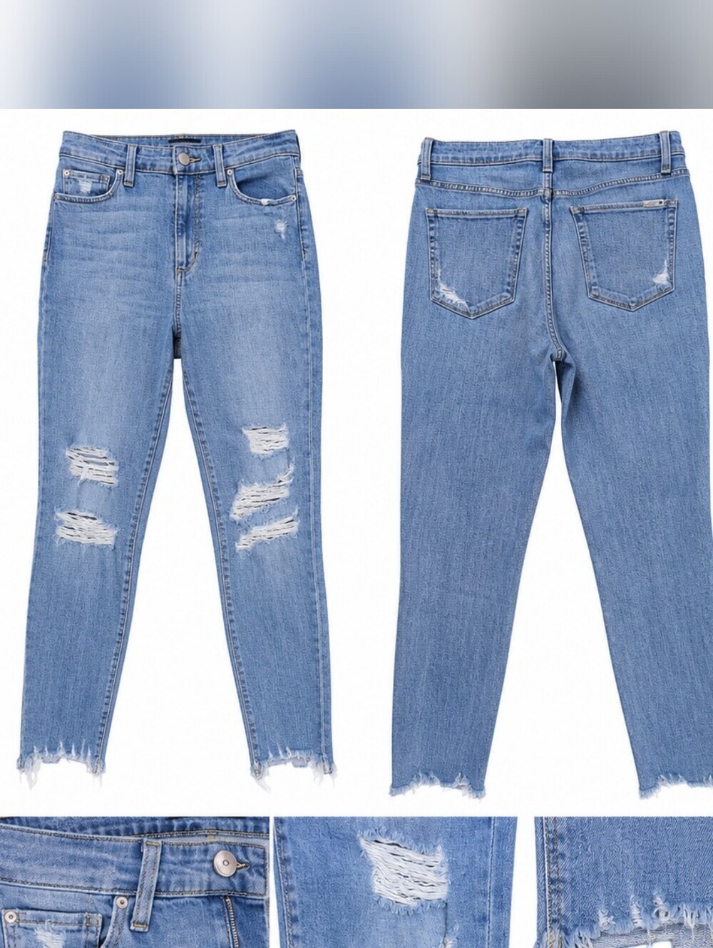 Joe's Jeans The Charlie High Rise Skinny Ankle Distressed Light Wash Jeans w26